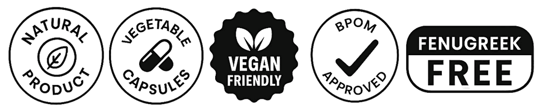 Natural Product, Vegetable Capsules, Vegan Friendly, BPOM Approved, Fenugreek Free