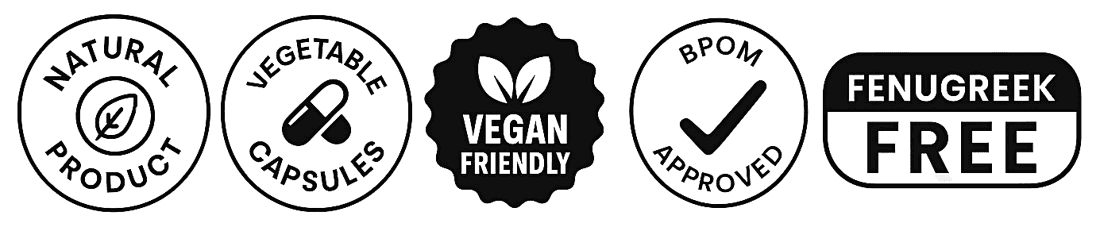 Natural Product, Vegetable Capsules, Vegan Friendly, BPOM Approved, Fenugreek Free