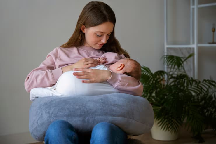 Medium Shot Mother With Cute Newborn_freepik