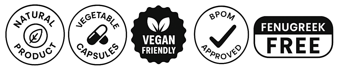 Natural Product, Vegetable Capsules, Vegan Friendly, BPOM Approved, Fenugreek Free